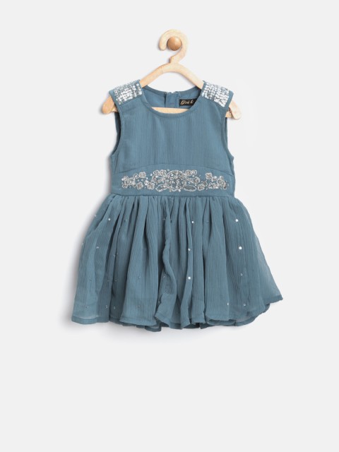 

Gini & Jony Girls Grey Sequinned Fit & Flare Dress, Beige