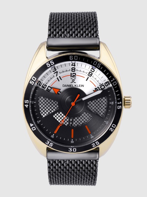 

Daniel Klein Men Black & Silver-Toned Textured Analogue Watch DK12221-3