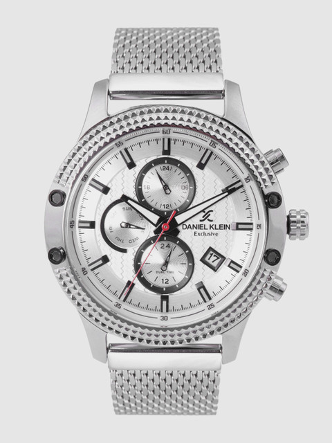 

Daniel Klein Men Silver-Toned Textured Analogue Watch DK12225-1