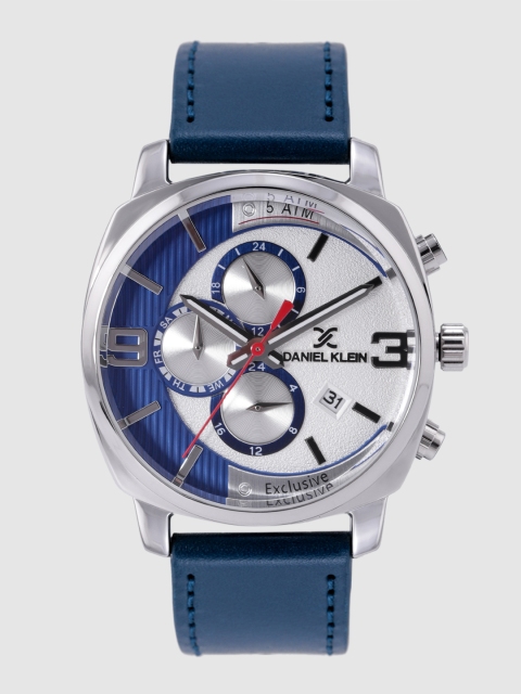 

Daniel Klein Men Silver-Toned & Blue Analogue Watch DK12174-4