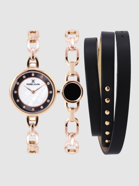 

Daniel Klein Women Watch Gift Set, White