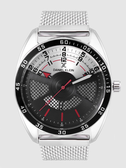 

Daniel Klein Men Silver-Toned & Black Textured Analogue Watch DK12221-1