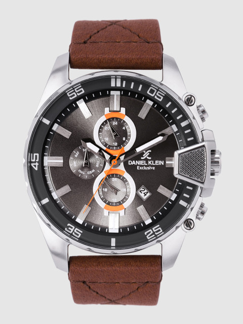 

Daniel Klein Exclusive Men Gunmetal-Toned Chronograph Watch DK12169-1, Metallic