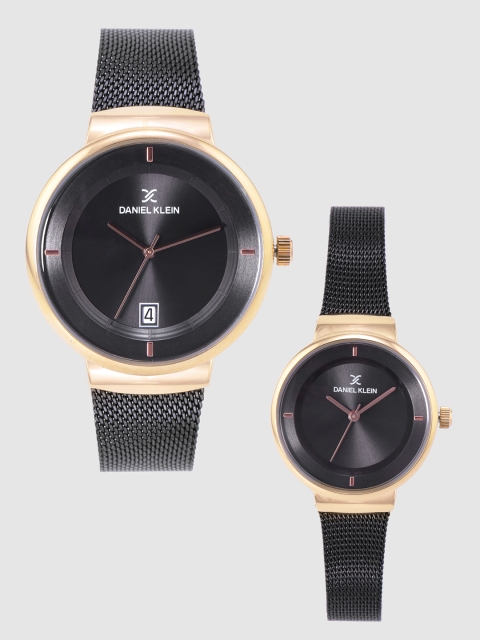 

Daniel Klein Premium Set of 2 His & Her Black Analogue Watches DK12241-2