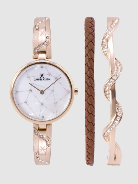 

Daniel Klein Women Watch Gift Set, White