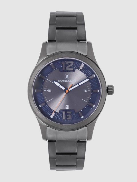 

Daniel Klein Premium Men Gunmetal-Toned & Navy Blue Analogue Watch DK12166-5, Metallic