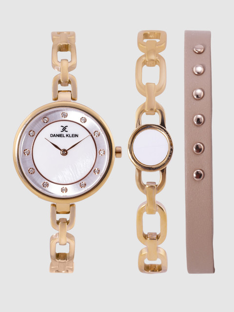 

Daniel Klein Women Watch Gift Set, White
