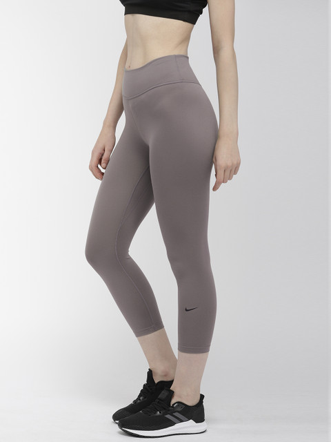 

Nike Women Grey Regular Fit Solid Dri-Fit AS W Training Capris