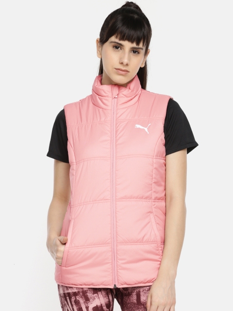 

Puma Women Pink Solid Essentials Vest Padded Jacket