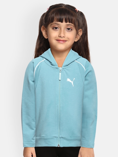 

Puma Girls Blue Solid Active Hooded Sweatshirt