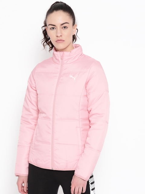 

Puma Women Pink Essentials Solid Padded Jacket