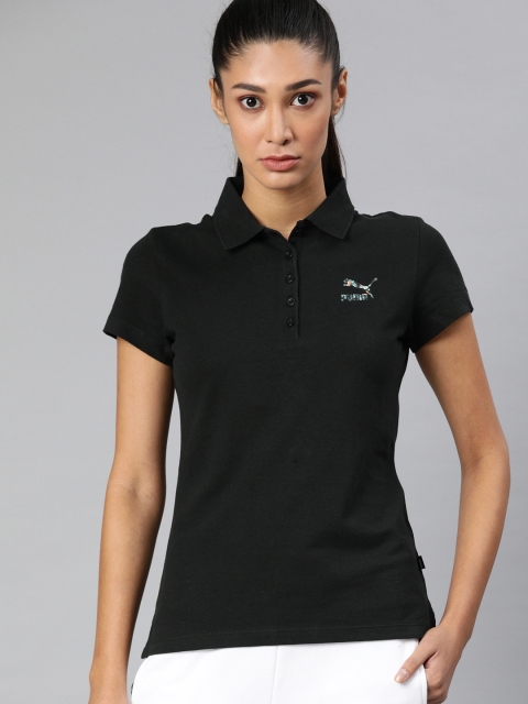 

Puma Women Black Solid T-shirt