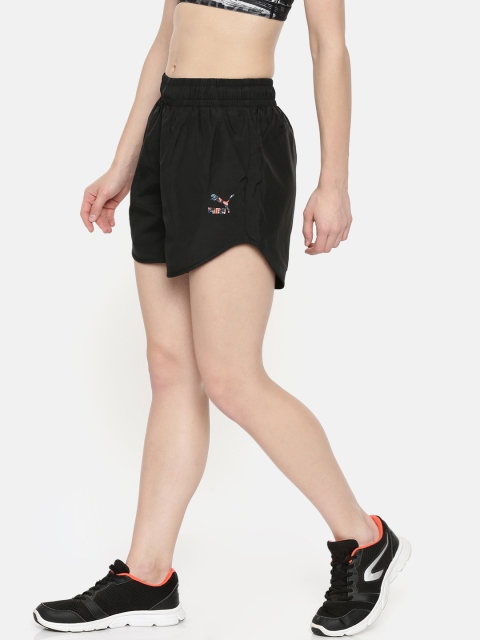 

Puma Women Black Solid Regular Fit Sports Shorts