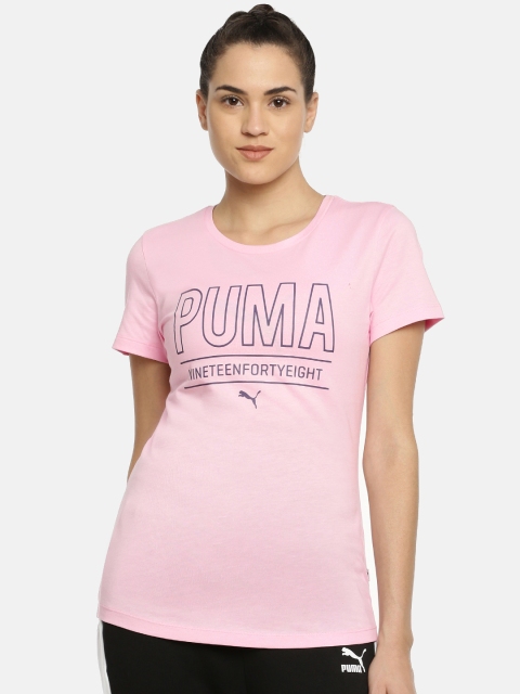 

Puma Women Pink Graphic Printed Round Neck T-shirt