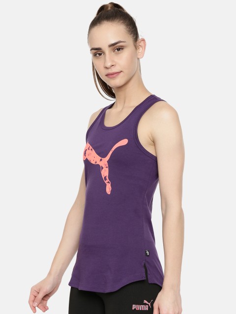 

Puma Women Purple Graphic Printed Tank Top