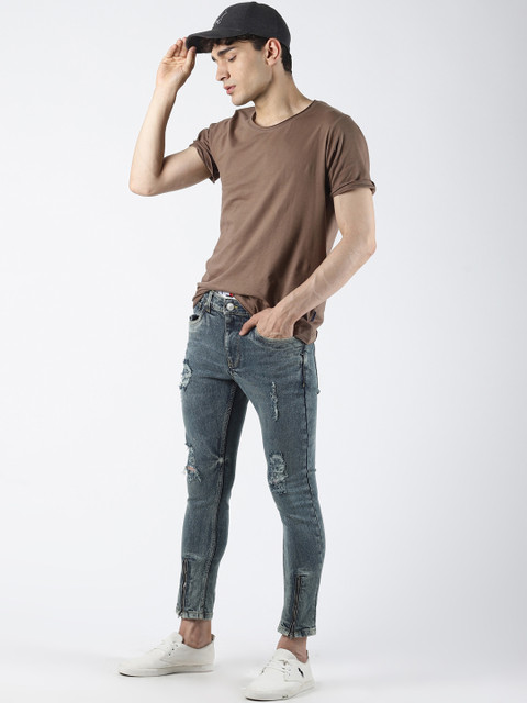 

Blue Saint Men Blue Slim Fit Mid-Rise Low Distress Jeans