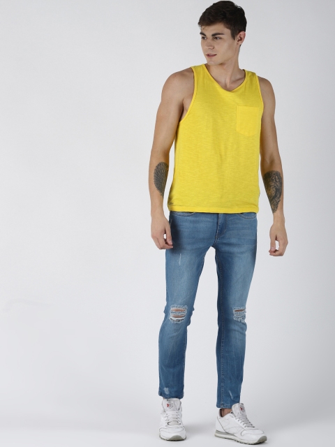 

Blue Saint Men Blue Slim Fit Mid-Rise Slash Knee Jeans