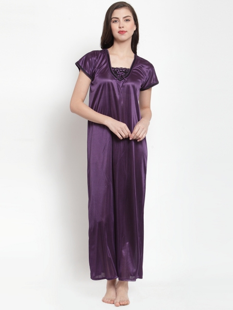 

Secret Wish Purple Solid Nightdress NT-E157-716
