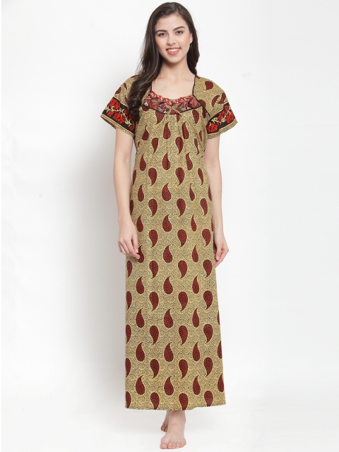 

Secret Wish Yellow & Red Printed Nightdress NT-E173-747