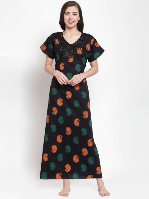 

Secret Wish Navy Blue Printed Nightdress NT-E176-750