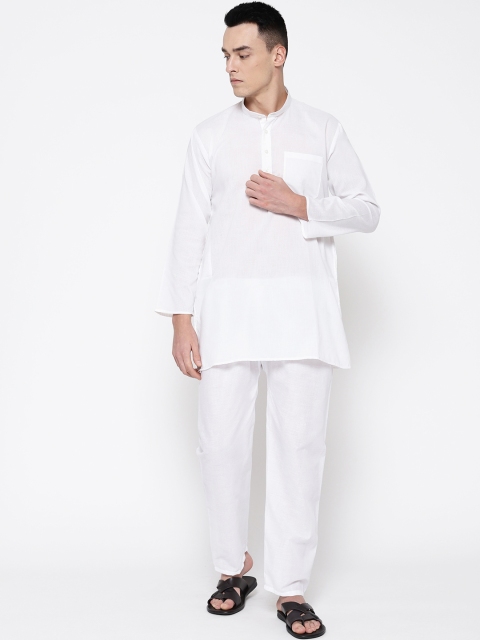 

SG LEMAN Men White Solid Kurta with Pyjamas