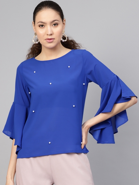 

SASSAFRAS Women Blue Embellished Top