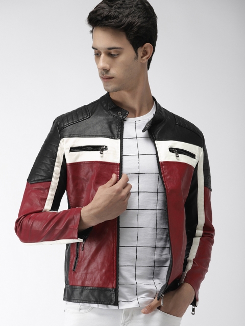 

The Indian Garage Co Men Black & Red Colourblocked Jacket
