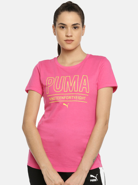 

Puma Women Pink Graphic Printed Tshirt
