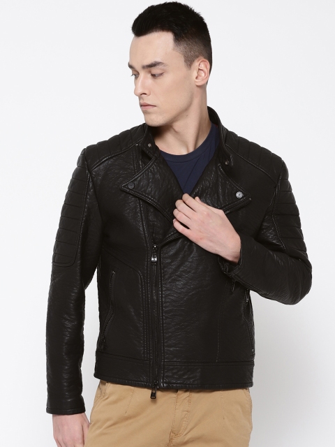 

Blackberrys Men Black Solid Biker Jacket