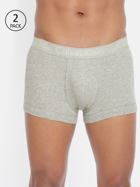 

Calvin Klein Underwear Men Pack Of 2 Grey Solid Trunks U1804D080-080