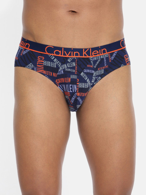 

Calvin Klein Underwear Men Navy Blue & White Printed Briefs NU86372GT
