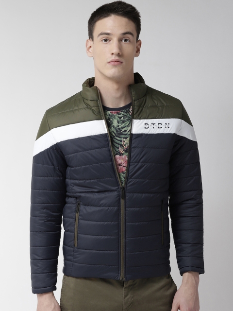

Foreign Culture By Fort Collins Men Navy Blue & Olive Green Lightweight Jacket