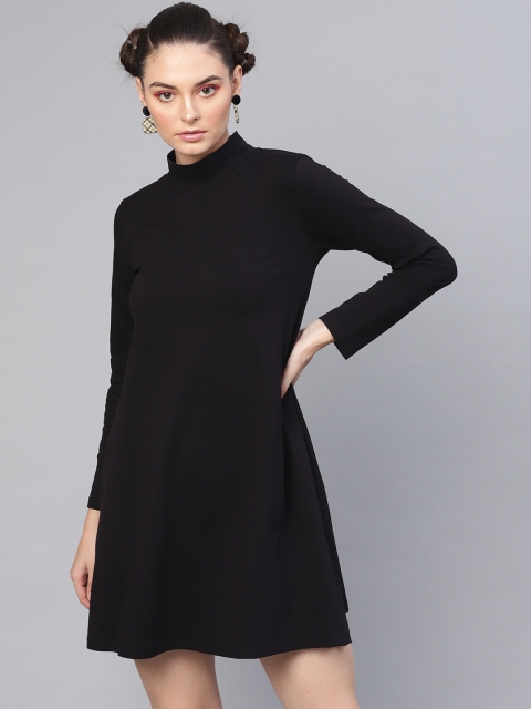 

SASSAFRAS Women Black Solid Shift Dress
