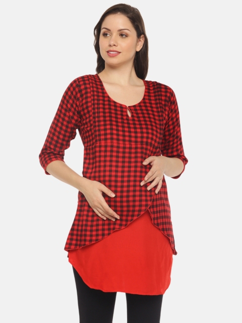 

GOLDSTROMS Women Red Printed Maternity Tunic