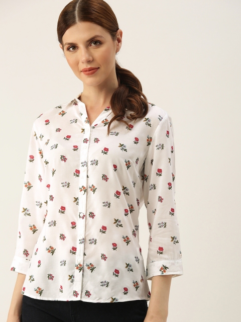 

Allen Solly Woman White & Green Printed Casual Shirt