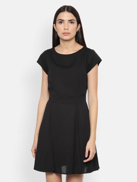 

Allen Solly Women Solid Black Fit and Flare Dress