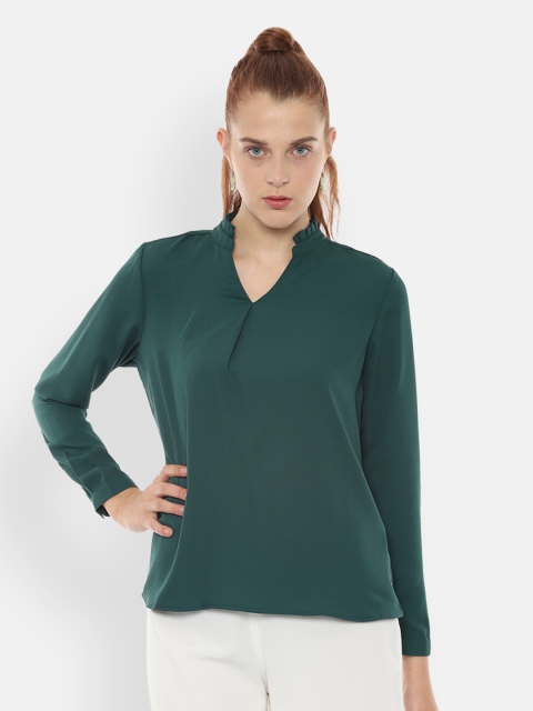 

Allen Solly Woman Teal Green Solid Top