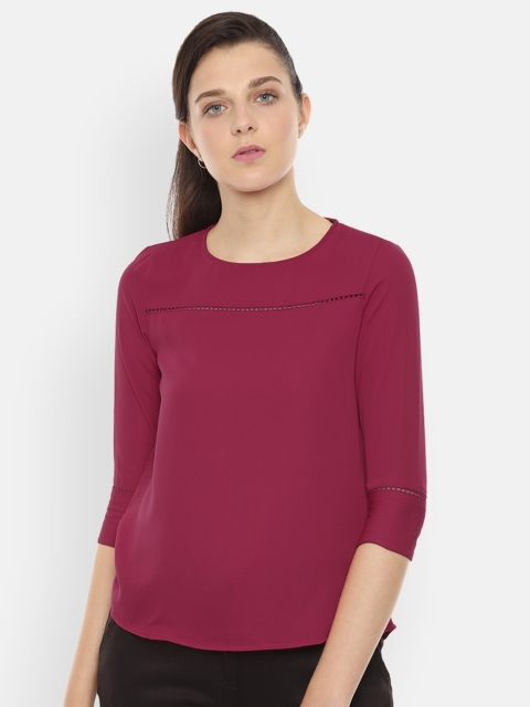 

Allen Solly Woman Maroon Solid Top