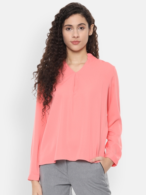 

Allen Solly Woman Women Peach-Coloured Solid Top