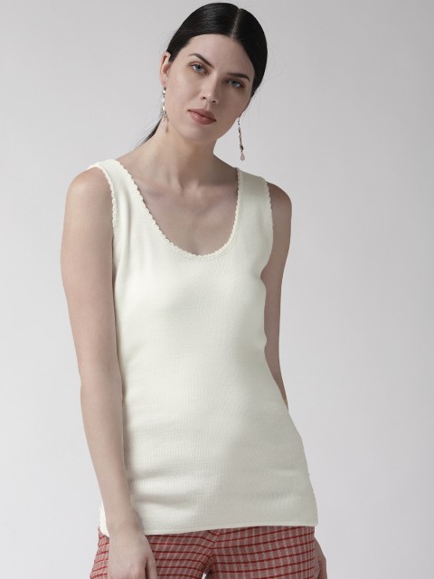 

Fort Collins Women Off-White Solid Winter Top