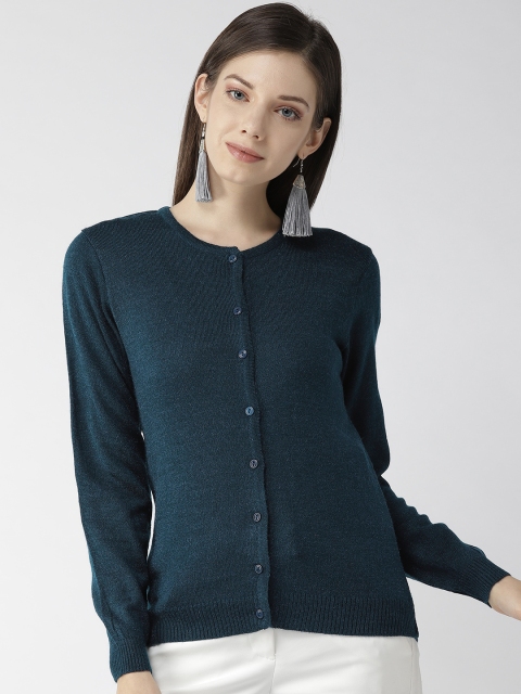

Fort Collins Women Teal Blue Solid Cardigan
