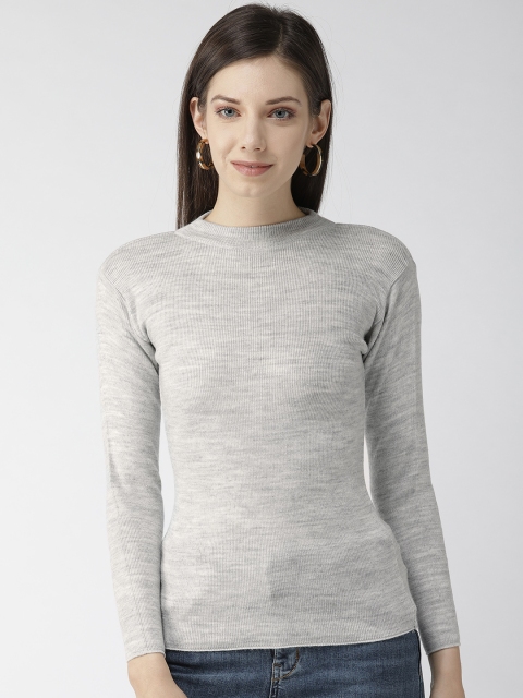 

Fort Collins Women Grey Melange Solid Sweater