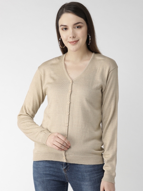 

Fort Collins Women Beige Solid Cardigan