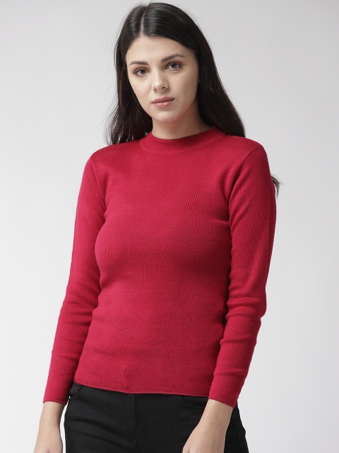 

Fort Collins Women Red Solid Sweater
