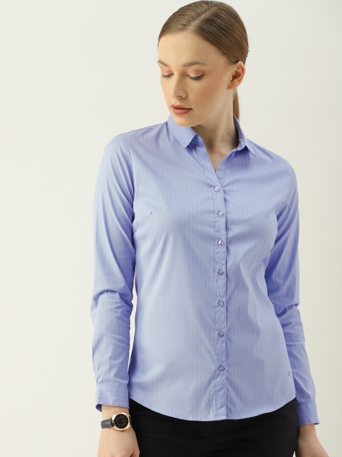 

Allen Solly Women Blue Slim Fit Striped Formal Shirt