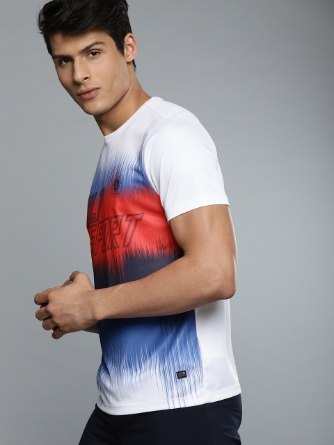

Cultsport Men White & Blue Printed Round Neck T-shirt