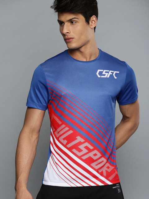 

Cultsport Men Blue Printed Round Neck T-shirt