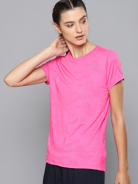 

Cultsport Women Pink Self Design Round Neck Running T-shirt
