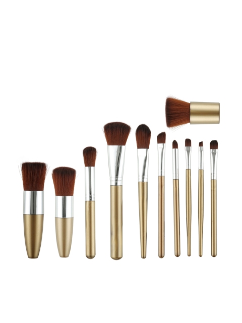 

Rozia Women Set of 11 Gold-Toned Premium Kabuki Makeup Brushes