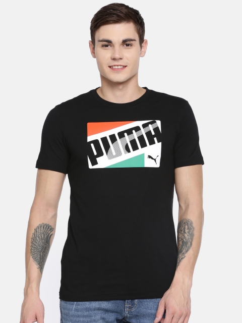 

Puma Men Black Printed Round Neck T-shirt